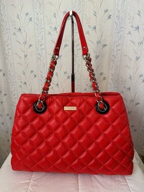 Kate Spade Red Quilted Shoulder Bag